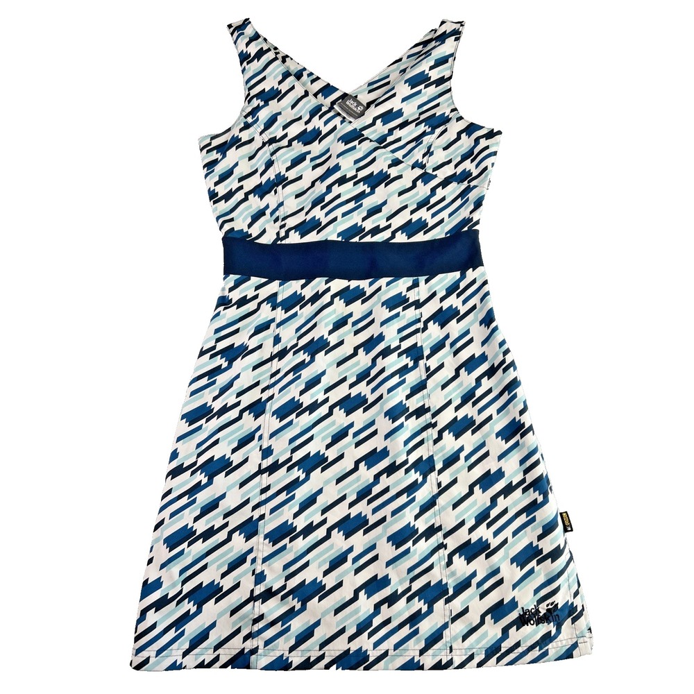 Jack Wolfskin M Colorful Geometric Blue Athletic Dress Tennis Golf Athleisure‎